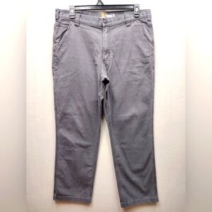 Carhartt Gray Work Jeans RN# 14806 Relaxed Fit Size 38x32 Side Pocket